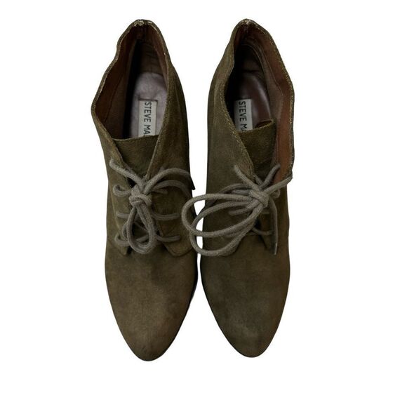 STEVE MADDEN Olive Green Suede Heeled Booties Size 9.5 - Picture 9 of 17